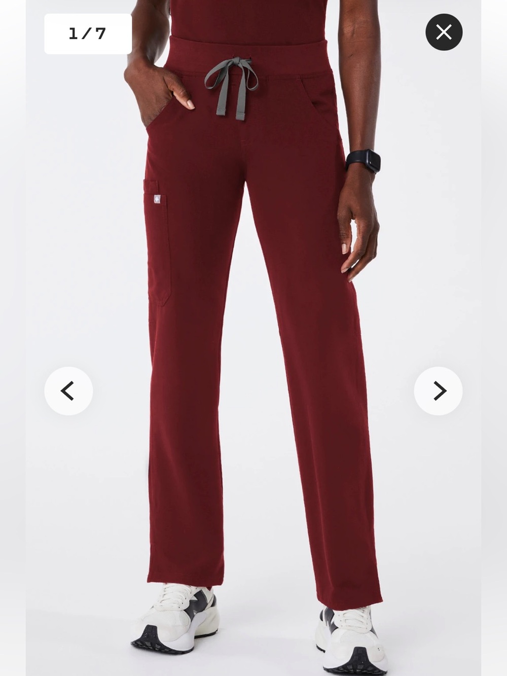 Figs Women’s Kade Straight Leg Burgundy Scrub Trouser Size Medium
